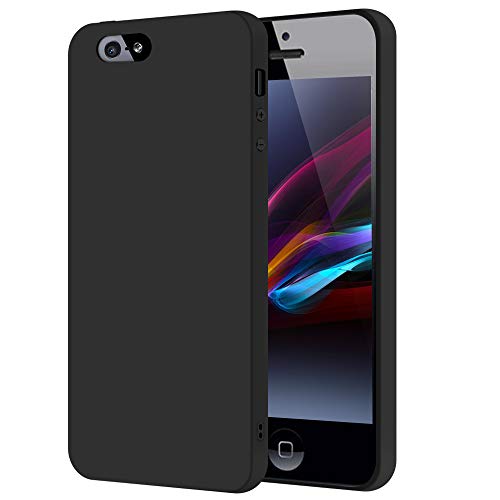 SDTEK Funda iPhone SE [Matte Carcasa] (Negro) Case Bumper Cover Suave Crystal Silicona iPhone SE (2016-2019) / iPhone 5s / 5