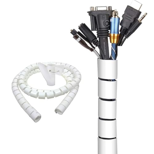 Organizador de Cables, Cubre, Recoge y Oculta cables-20mm x 2.5m | 25mm x 2m - Ajustable-Accesorios de Escritorio Flexible, esconder Cables (2m x 25mm)