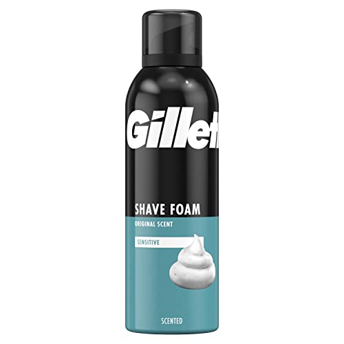 Gillette Classic Espuma De Afeitar Para Hombre, Para Piel Sensible, Ayuda A Proteger Contra La Irritación Del Afeitado, 200ml