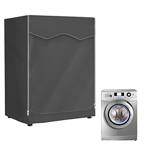 AlaSou - Funda impermeable para lavadora y secadora de exterior con apertura frontal (gris claro, 60 x 60 x 85 cm) L