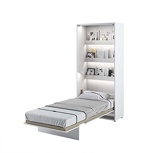LENART Bed Concept - Cama plegable vertical (90 x 200 cm), color blanco