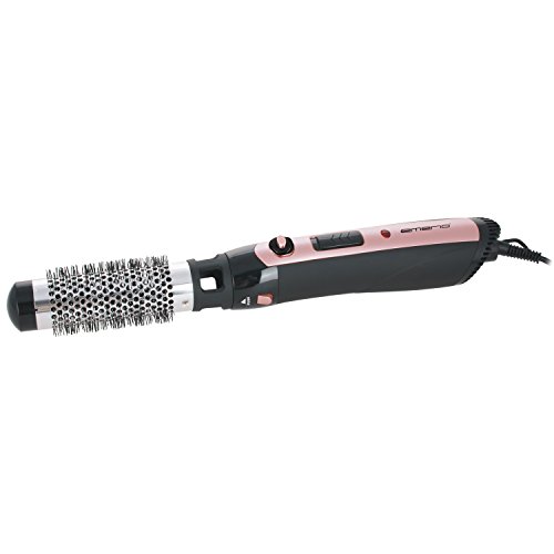 Emerio Hair Care Family HAC-112873.1 - Cepillo redondo de aire caliente, 2 niveles de calor, 2 velocidades, 38 mm de diámetro, 1000 W, color negro y oro rosa