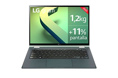 LG gram 14T90Q-G.AA79B - Convertible 2en1 ultraligero 35,5cm (14') WUXGA 16:10 IPS (1.2kg, 16.5h, Intel EvoTM i7 12ª gen., Iris Xe, 16GB RAM, 1TB SSD NVMe, Windows 11 Home) Negro - Teclado Español