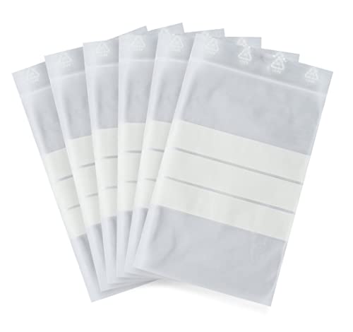 Bolsas de plástico con cierre zip, bolsa de hermetica de 60 unidades, Apta para el contacto alimentario con bandas blancas, 20cm x 30cm