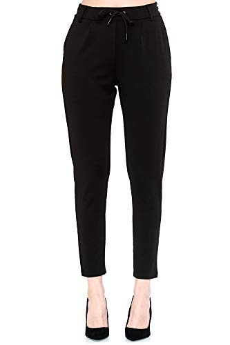Elara Pantalones de Tela Mujer Elegante Chunkyrayan Negro 5897 Black-42 (XL)