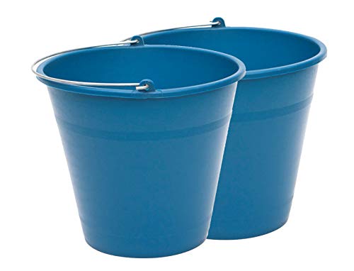 PACK de 2 cubos engomados de plástico reciclado (Azul) (8 litros)