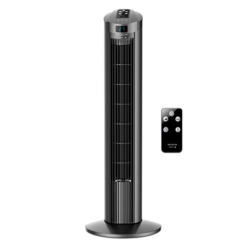 Taurus Babel RC II - Ventilador de torre digital, Indicador de temperatura, 3 velocidades, 3 modos, Temporizador 12h, Sistema de oscilación, Mando a distancia, Silencioso, 74cm de altura