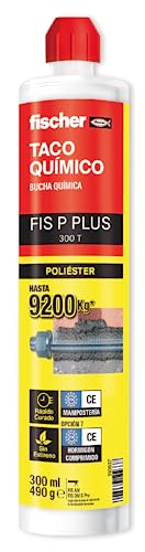 fischer | FIS P 300 T taco quimico para hormigón, ladrillo hueco, varilla roscada, Montaje toldos, placas solares, marquesinas, Color Gris (300 ml)