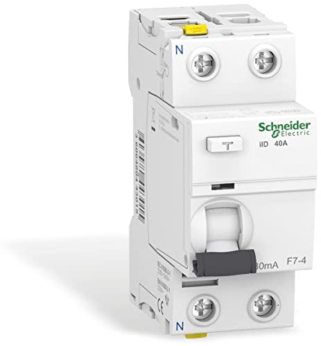 Schneider A9Z21240 Disyuntor iID 2P, 40A, 30 mA, Tipo A, Blanco
