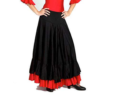 Falda Baile Flamenco Infantil Volante Rojo 6 años