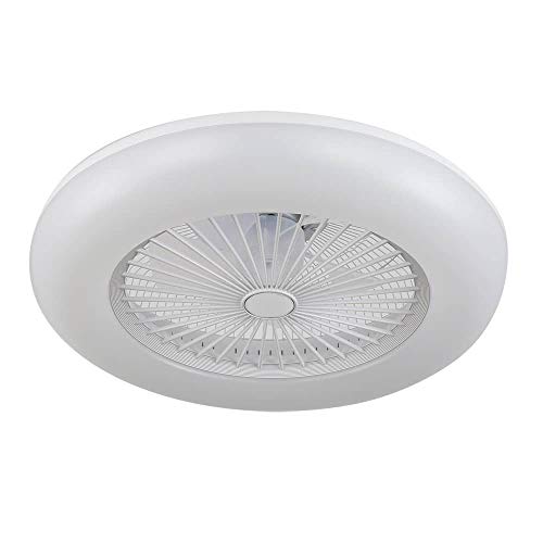 ACTiO LED 770011-ABL lámpara ventilador de techo luz led IKARO blanco mando distancia, regulable intensidad, 3 tonalidades, silencioso, 7 aspas protegidas, 3 velocidades, D 50cm