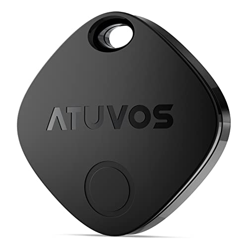 ATUVOS Localizador de Objetos Bluetooth, Smart Tracker Tag Compatible con Buscar Apple (Sólo iOS), Rastreador Buscador para Llaves, Billeteras, Equipaje, Batería Reemplazable, IP67 Impermeable, 1 Pack