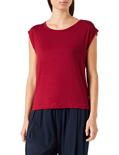 Calvin Klein S/S Wide Neck Camisa, Alfombra Roja, S para Mujer