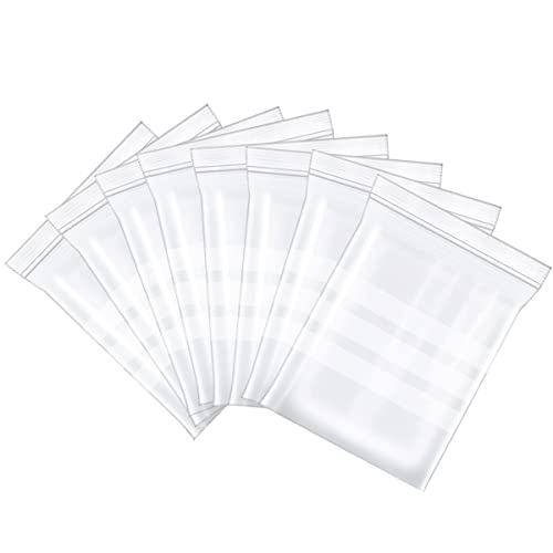Bolsas de plástico con cierre zip, bolsa de hermetica de 300 unidades, Apta para el contacto alimentario con bandas blancas, 80mm x 120mm