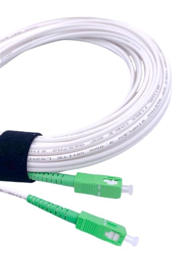 Elfcam® - 3m Fibra óptica Cable SC/APC a SC/APC monomodo simplex 9/125µm LSZH, Blanco/Verde (3M)