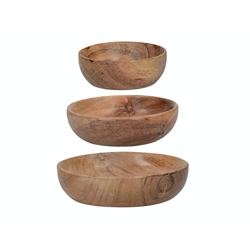 Kitchen Craft Naturals - Juego de 3 cuencos decorativos de madera para picar