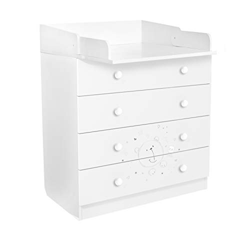 POLINI – Unidad de cajón, diseño de ositos, número 1580, color blanco