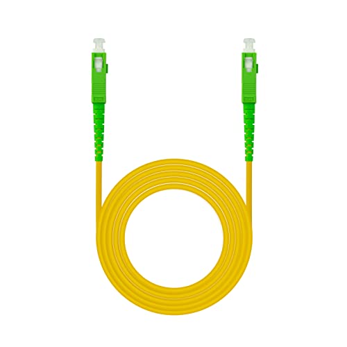 NANOCABLE 10.20.0001 - Cable de Fibra Óptica para Router SC/APC a SC/APC Monomodo Simplex LSZH, Color Amarillo, 1 m