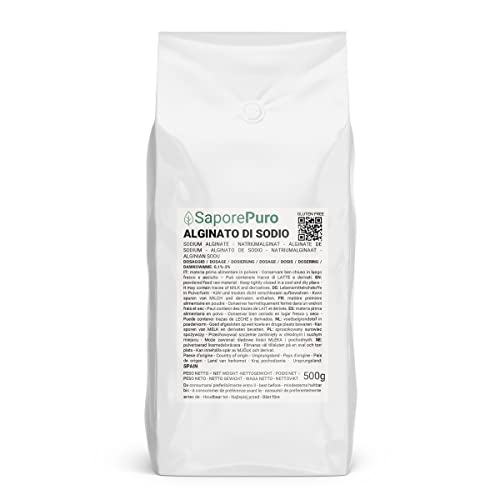 Saporepuro Alginato de Sodio en polvo 500 gr - espesante y gelificante para alimentos