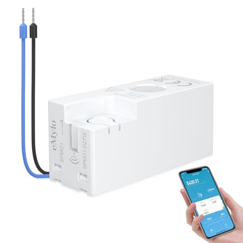 eMylo Medidor de Energía Inteligente Wifi Mini Monitor de Energía Eléctrica 99% Alta Precisión Medidor de consumo eléctrico en tiempo real de 1 fase Protección de sobrecarga para Casa/Apartamento