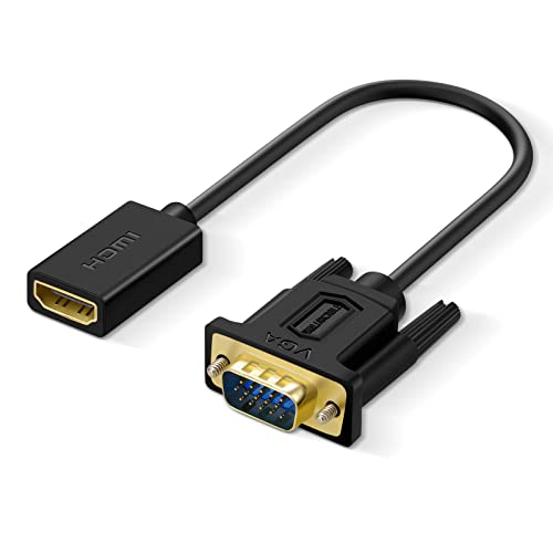 SHULIANCABLE Adaptador HDMI a VGA, HDMI Hembra a VGA Macho 1080P Compatible con TV Stick, computadora, PC, Monitor, proyector, Raspberry Pi, Roku, Xbox (15CM)