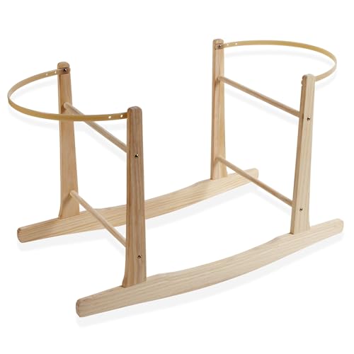 Clair de Lune Wooden Rocking Moses Basket Stand (Natural)