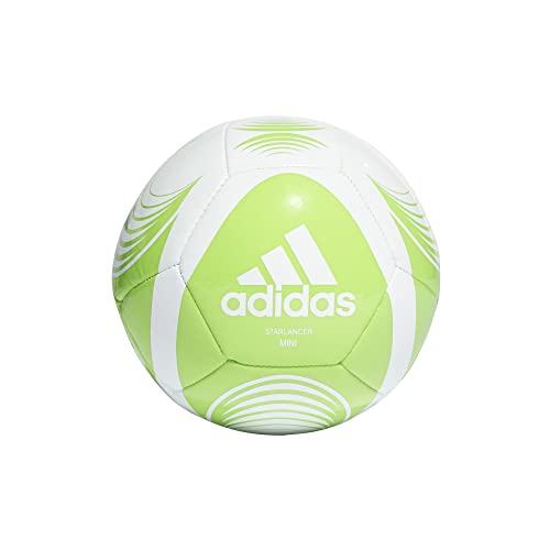 adidas STARLANCER Mini Recreational Soccer Ball, Men's, Solar Green/White/White, 0