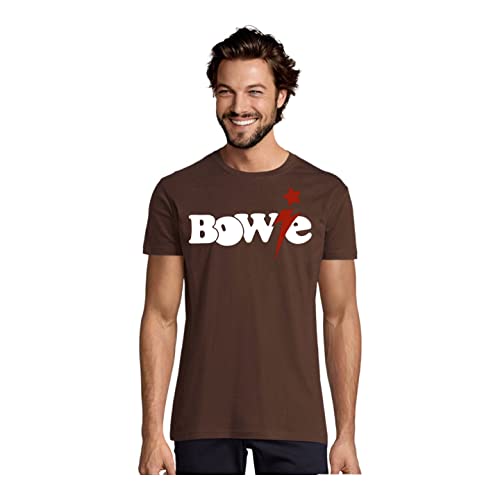 Camiseta David Bowie Pop,Rock, Concierto (L, Chocolate)