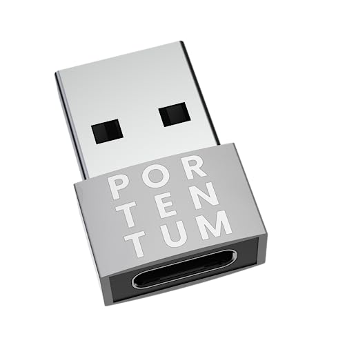 PORTENTUM Adaptador USB C Hembra a USB A Macho 2.0 Velocidad 480 MB Cuerpo Premium Zinc con Alta Resistencia al Calor - Adaptador USB a Tipo c de Solo 4 Gramos