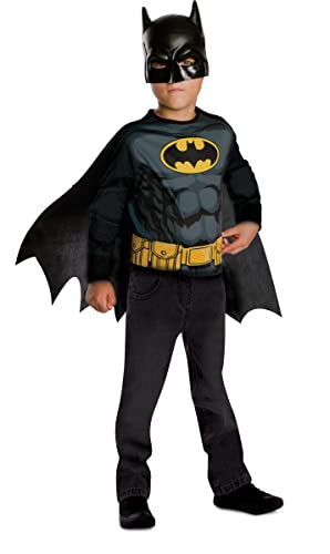 Rubies Set Accesorios Batman para niños y niñas, Camiseta impresa y máscara, Oficial Warner, DC Comics para Halloween, Carnaval, Navidad y cumpleaños