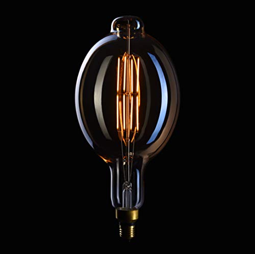 CROWN LED 37cm Bombilla Edison GIGANTE, base E27, iluminación regulable, 6W, 230V, 2200K, EL12 | Etiqueta Energética de la Unión Europea: A+