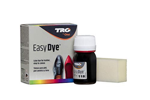 TRG The One - Tinte para Calzado y Complementos de Piel | Tintura para zapatos de Piel, Lona y Piel Sintética con Esponja aplicadora | Easy dye #118 Negro, 25ml