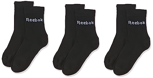 Reebok Act Core Mid Crew Sock 3P Calcetines, Unisex adulto, Negro, L