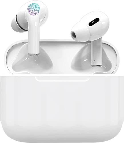 [Certificado MFi por Apple] AirPods Pro Wireless Earbuds, Auriculares inalámbricos con Control táctil, reducción de Ruido, micrófono Incorporado y Caja de Carga - Blanco