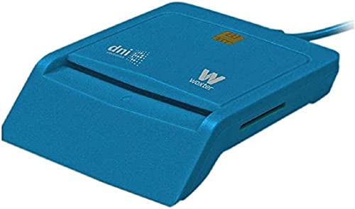 Woxter Lector Dni Combo - Lector DNI electrónico, Compatible con Las Tarjetas Smart Cards o Tarjetas Inteligentes, con 3 Ranuras para Tarjetas, Color Azul