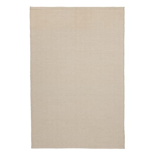 URBANARA Alfombra de lana Loha, color marfil/blanco, 200 x 300 cm, 100% lana, ideal para salón, dormitorio, tejido a mano en la India