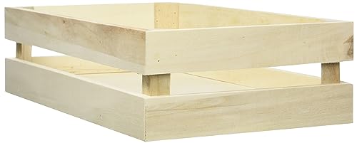 Rayher Caja de madera de fruta, para manualidades, incluye 2 ganchos, 62727000, 30,5x16,7x7,6 cm