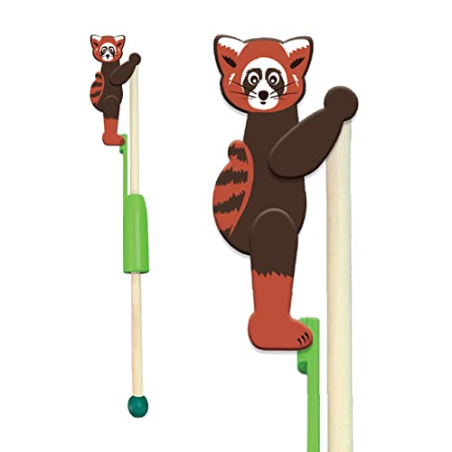 Animales Acróbatas - Panda Rojo de Deluxebase. Juguete de Madera con Temática de Animal de la Selva para Bebés y Niños