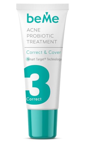 beMe Correct & Cover contra el acné - producto de doble acción para el tratamiento local del acné - seca y elimina los granos y oculta los defectos con el tono natural de la piel