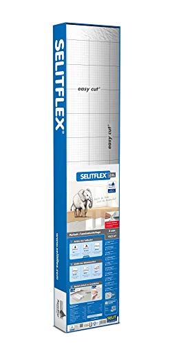SELITFLEX 3 mm AquaStop - Base para suelos de parquet y laminados con protección contra la humedad (10,2 m² + cinta)