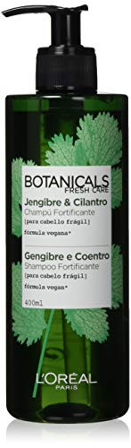 L'Oreal Paris Botanicals, Champú para cabellos frágiles, jengibre y cilantro - 400 ml