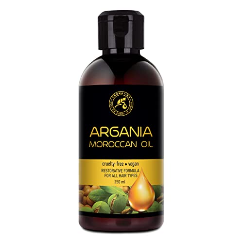 Aceite de Argán 250ml - Argania Spinosa Kernel Oil - Marruecos - 100% Pure & Natural - Mejor Aceite para el Cabello - Grandes Beneficios para la Piel - Cuidado del Cuerpo - Botella de Vidrio