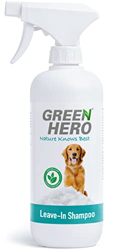 Green Hero Champú Leave‑in para perros 500 ml como champú seco para limpieza sin lavar champú natural para perros elimina la suciedad de secado rápido – Perfecto para una limpieza rápida