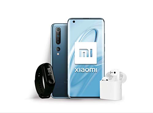 Xiaomi Mi 10 Pack Lanzamiento (Pantalla FHD+ 6.67”, 8GB+128GB, Camara de 108MP, Snapdragon 865 5G, 4780mah con Carga 30W, Android 10) Gris + Mi Band 3 + Mi True Wireless Earphone 2