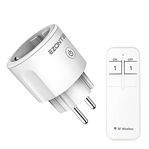 EZONTEQ Enchufe con Mando a Distancia 220V, Enchufe Inteligente con Interruptor Smart Plug 16A para Electrodomésticos -Blanco