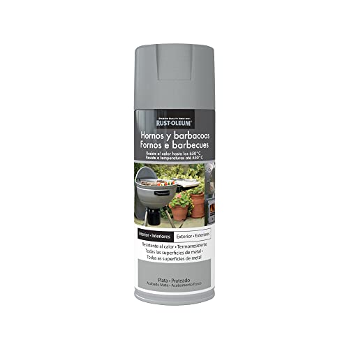 Rust-Oleum Hornos y Barbacoas pintura en spray resistente al calor Mate Plata 400ml