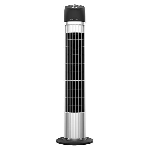 Cecotec Ventilador de Torre con Temporizador EnergySilence 850 Skyline. 45 W, Altura 33' (84 cm), Motor de cobre, 3 Velocidades, Oscilación automática de 70 grados, Asa trasera