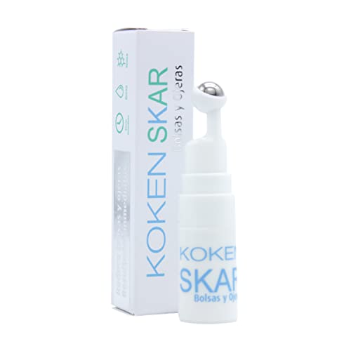 KOKEN - SKAR | Reductor de bolsas y ojeras. 5ml. Contorno de ojos con aplicador en roll-on. Reduce la hinchazón, efecto al instante.