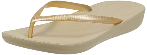 Fitflop IQUSHION Flip Flop-Solid, Chanclas Mujer, Gold, 38 EU