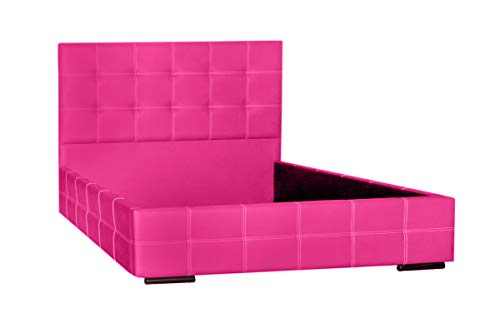 Cabecero de Cama Modelo Flipper, Tipo bañera, tapizado en Polipiel de Color Rosa.para somier o canapé de 135 x 190cm. Pro Elite.
